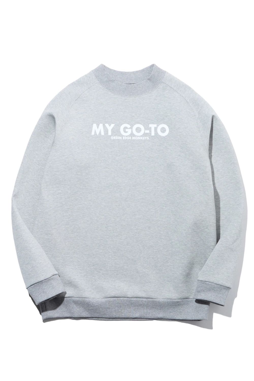 【26AW】 【ユニセックス対応】 COTTON STRETCH MOCK NECK / ダンボール素材 バックプリント モックシャツ (グレー)