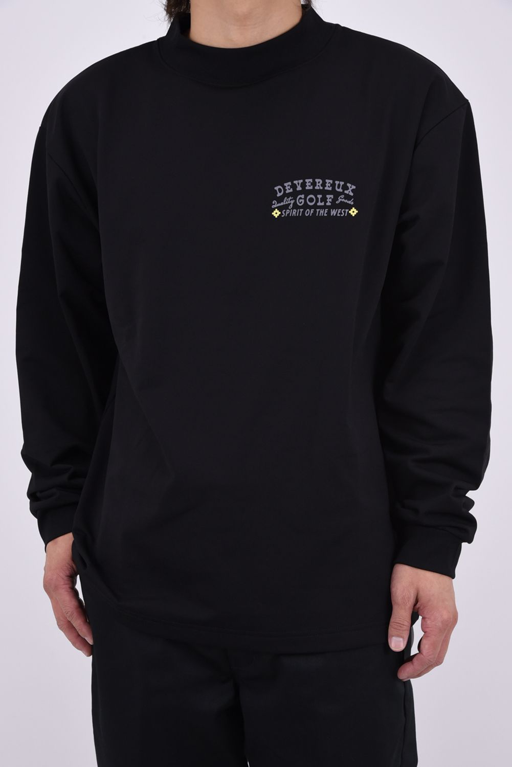 【26AW】 DVG spirit of the West MOCK TEE / バックプリント 長袖モックネックTシャツ (ブラック)