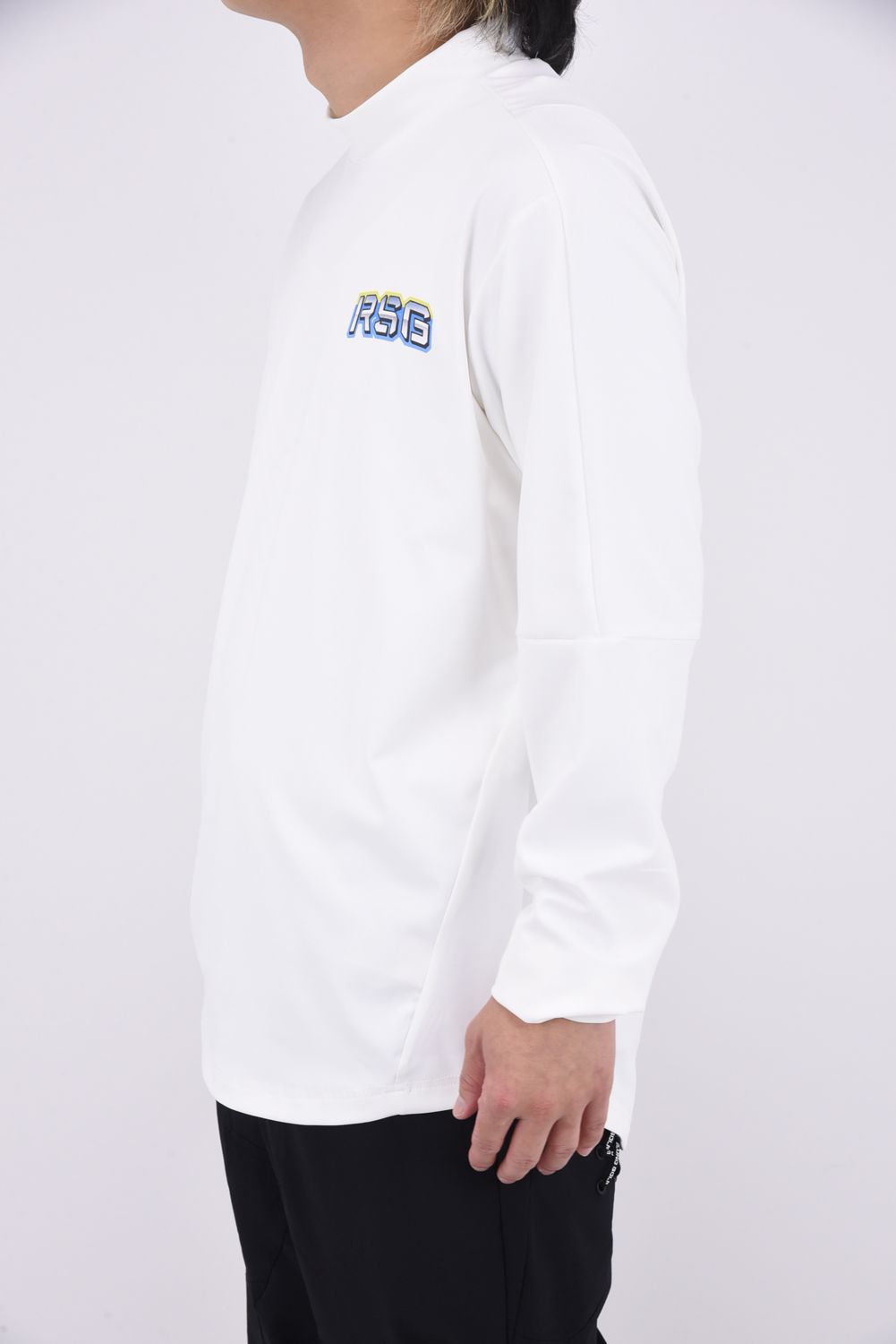 L/S MOCKNECK / BIG LUCHAグラフィックプリント ロングスリーブ モックネック (ホワイト)