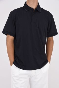 MENS ALLOVER EBM POLO RF / リラックスフィット ポロシャツ (ブラック)