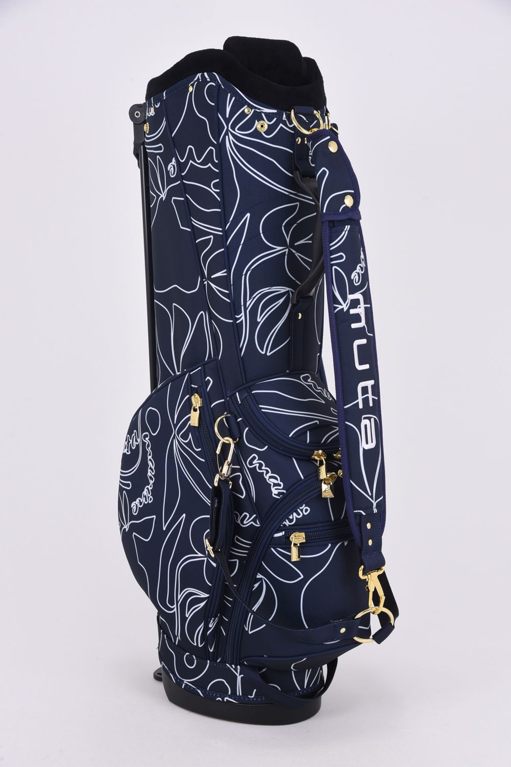 【銀行振込・代金引換不可】【返品・交換不可】 CADDY BAG & COVER / ボタニカル柄 キャディバッグ&ヘッドカバーセット (ネイビー)