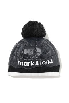 FRAME QUILTED POM CAP / 中綿キルティング リブニット 梵天付きキャップ (ブラック)