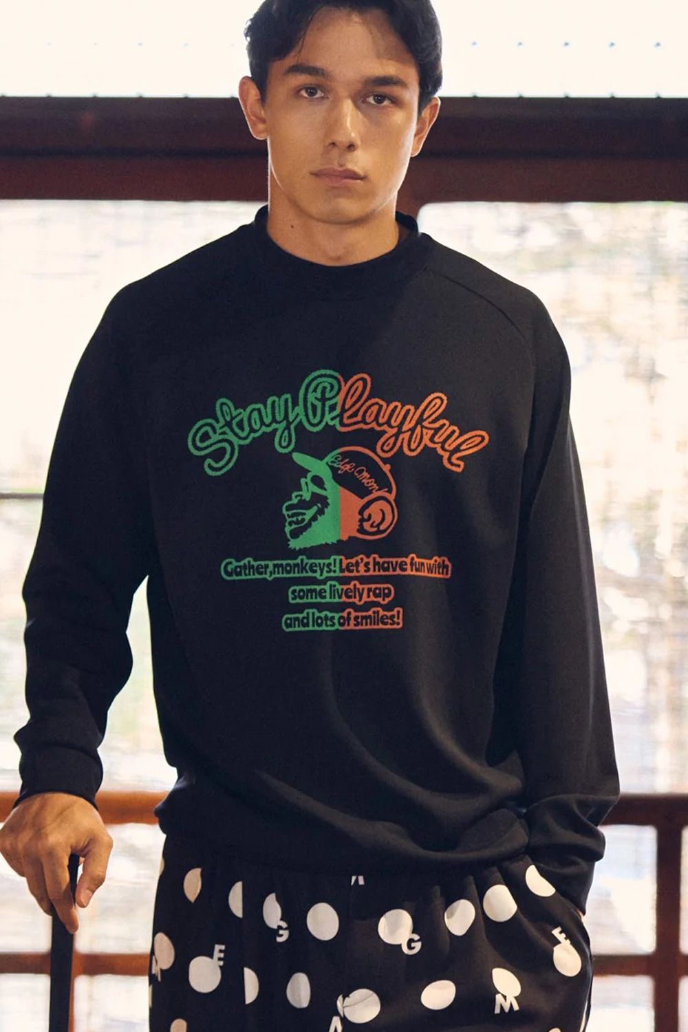 【26AW】 JERSEY MOCK NECK / ダンボール素材モックネック (ブラック)