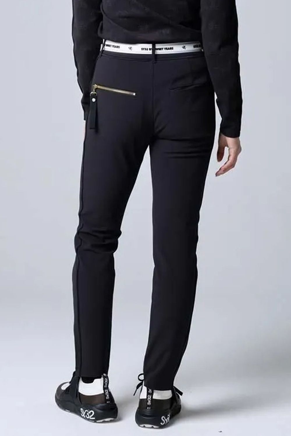 【26AW】【レディース】 SPORTEX SIDE LINE LONG PANTS / 中厚ストレッチ サイドライン ロングパンツ (ブラック)*