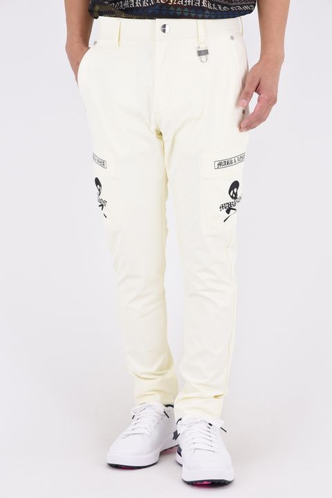 【26AW】 FRACTUR UTYLITY PANTS / ナイロンタフタ アイアンスカルプリント ストレッチロングパンツ (ホワイト)