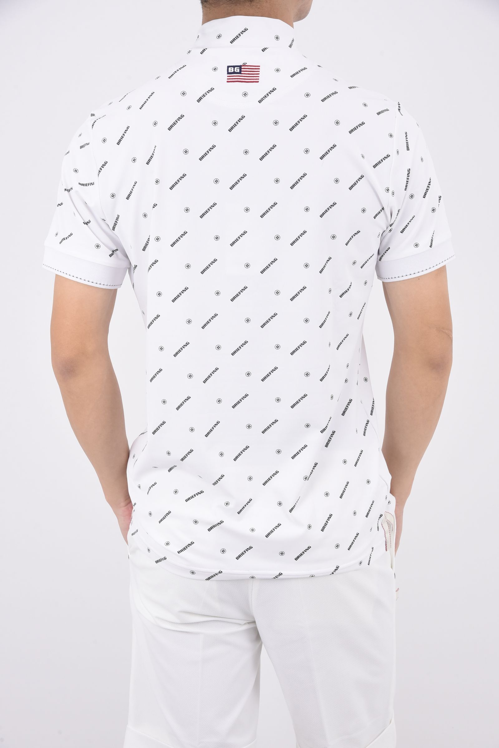 MENS MONOGRAM HIGH NECK / モノグラム ハイネックトップス (ホワイト)
