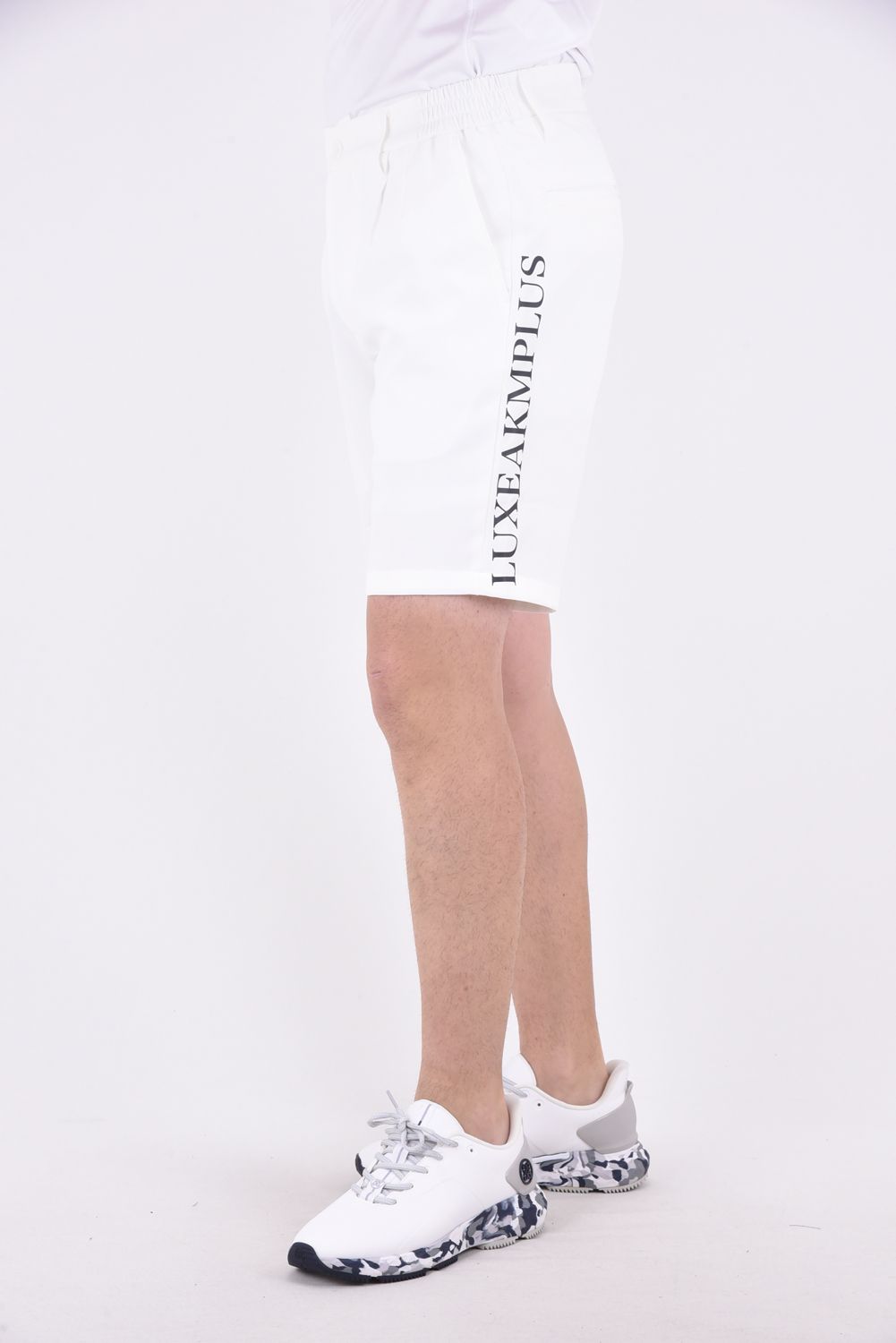 BASIC LOGO SHORT PANTS / ベーシック ロゴ ストレッチ ショートパンツ (ホワイト)