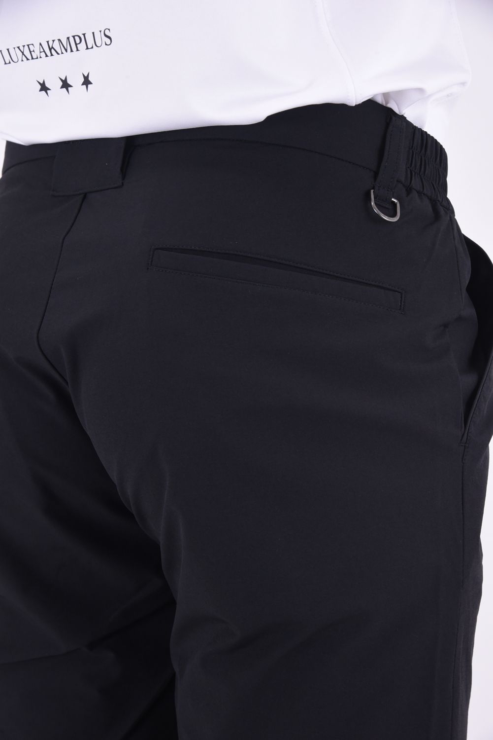 SUPER STRETCH LOGO SHORT PANTS /  スーパーストレッチ ロゴ ショートパンツ (ブラック/ホワイト)