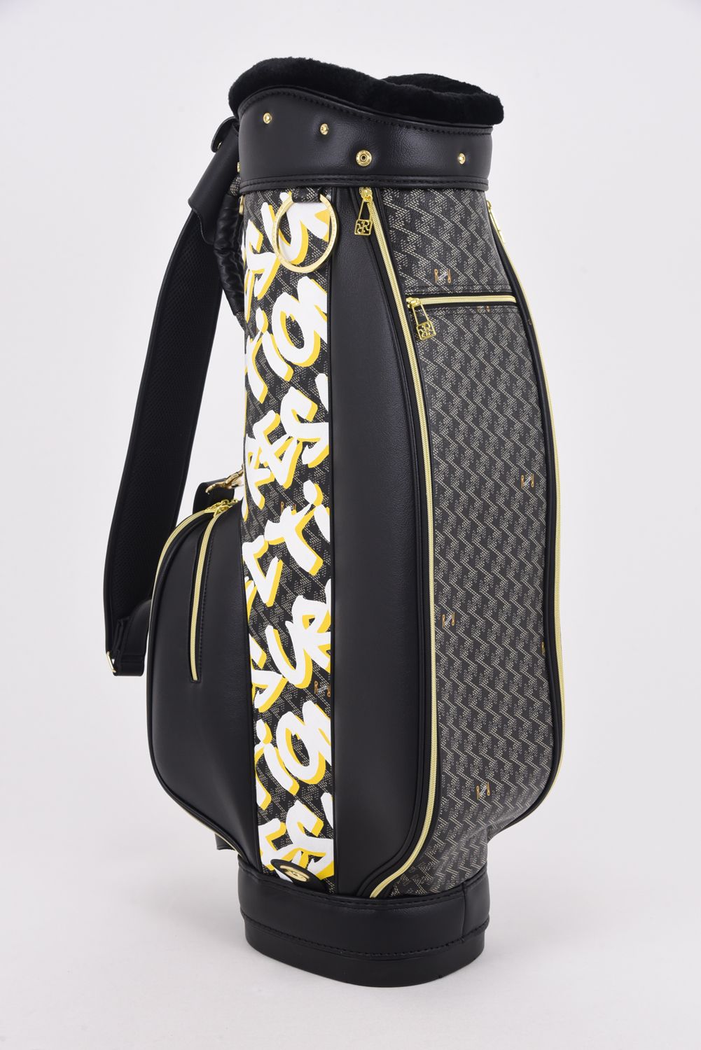 【銀行振込・代金引換不可】【返品・交換不可】 GOSSIP GOLF限定 ORIGINAL GRAFFITI DESIGN RALLINA  No.3 (ラリーナ) / カートタイプ キャディバッグ (ダークブラック/グラフィティデザイン)