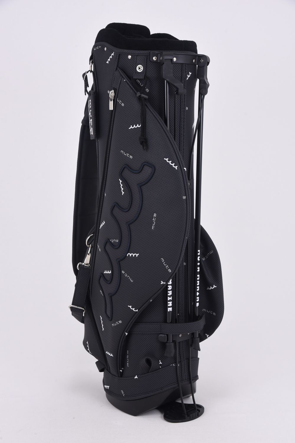 【銀行振込・代金引換不可】【返品・交換不可】 CADDY BAG / パンチング 総柄刺繍 キャディバッグ (ブラック)