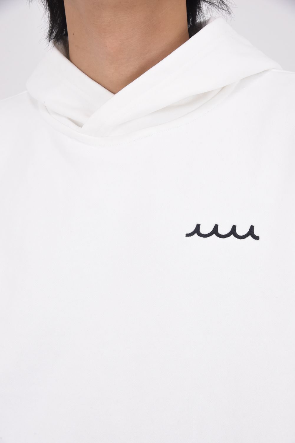 【25AW】【ユニセックス】 BIG PULLOVER HOODIE (BICOLOR) / ビッグシルエット バイカラー プルオーバーパーカー (ホワイト)