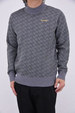 GM JACQUARD HIGH NECK KNIT / GMジャガード ハイネック ニット (グレー)