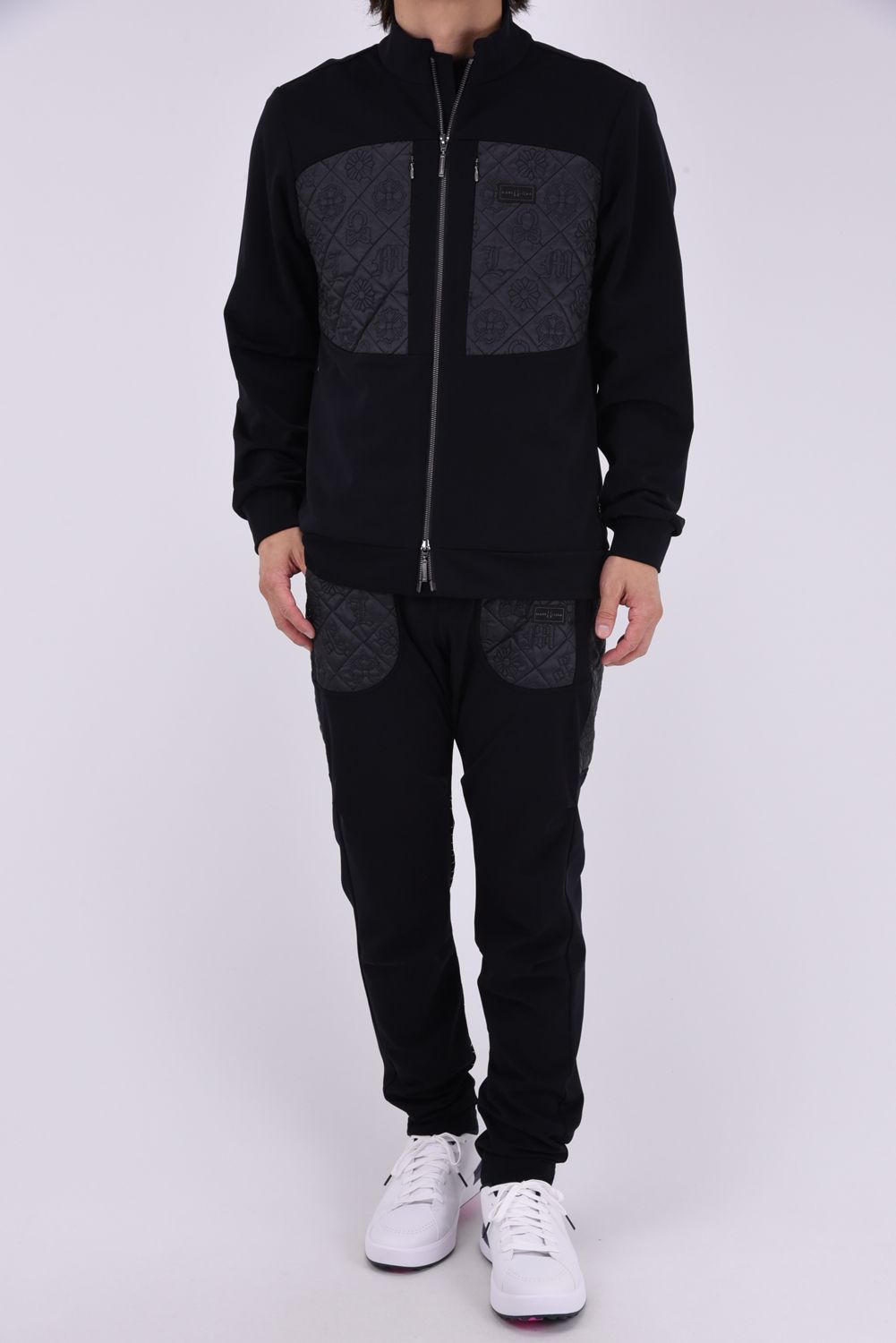 【26AW】 OBLIVION STRETCH HYBRID PANTS / モノグラムキルティング ボンディング素材 ハイブリッドパンツ (ブラック)