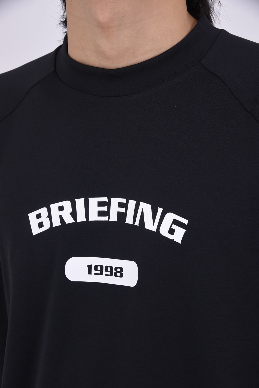 【26SS】 MEN’S COLLEGE LOGO HIGHNECK / カレッジロゴ リラックスフィット モックネックTシャツ (ブラック)