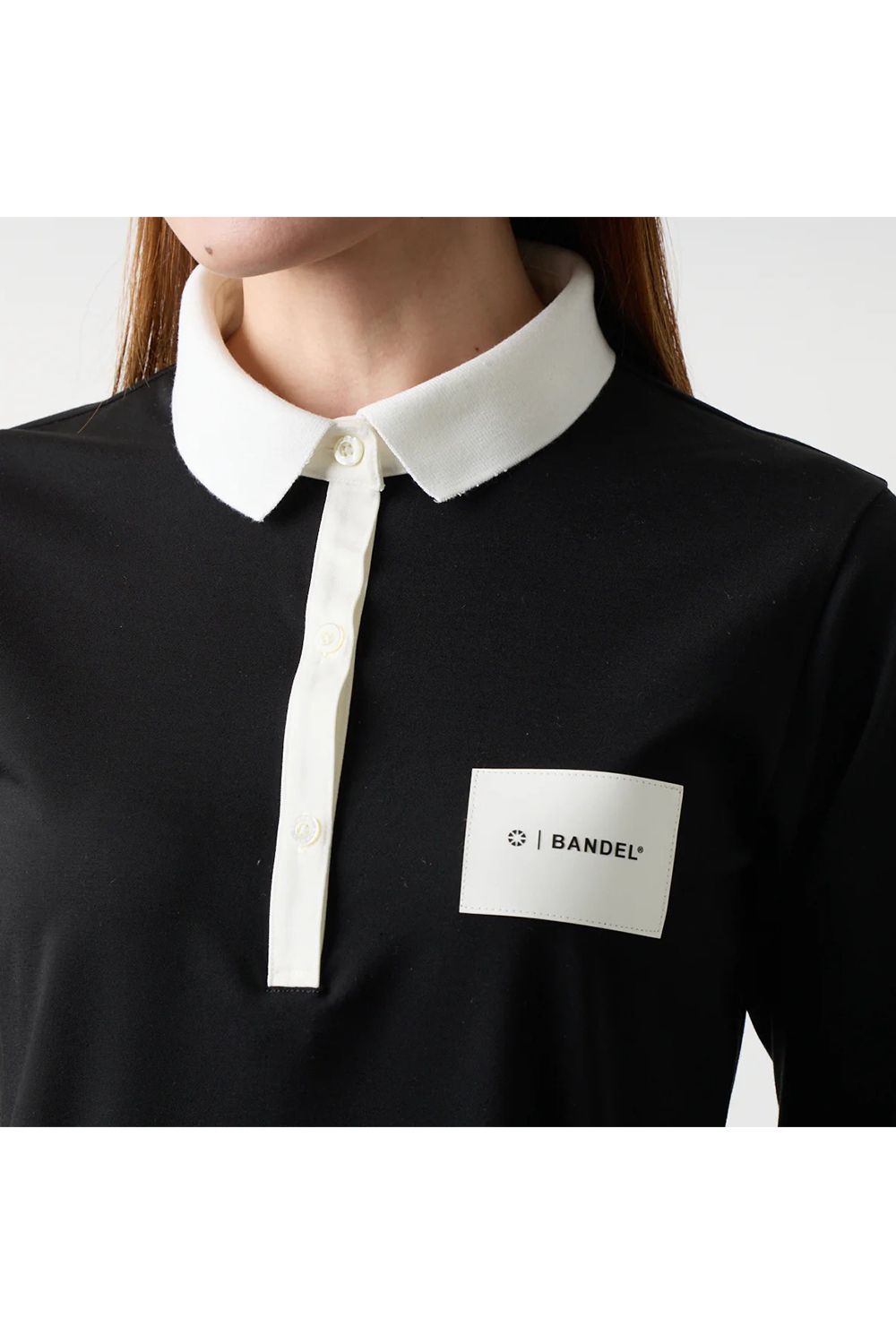 【25AW】【レディース】 BICOLOR POLO / バイカラー長袖ポロ (ブラック)
