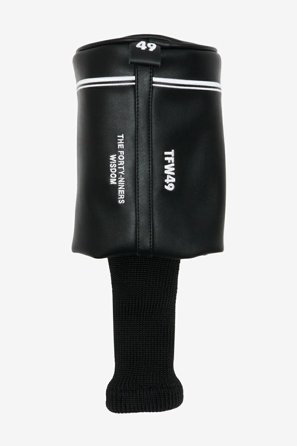 CYLINDRICAL HEAD COVER #01 / シンセティックレザー ブランドロゴ刺繍 円筒形ドライバーカバー (ブラック)
