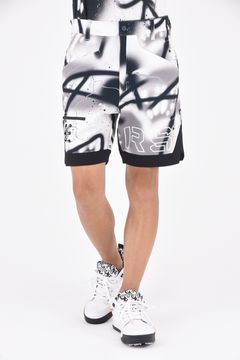 LOGO SHORTS (SPRAY) / ドビー柄 ストレッチ ショートパンツ ホワイト