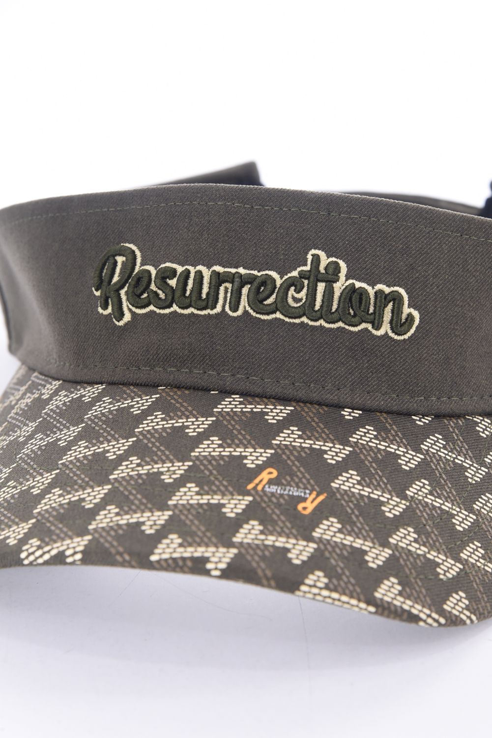 GM BRIM VISOR / ブランドロゴ刺繍 オリジナルテキスタイル サンバイザー (カーキ)