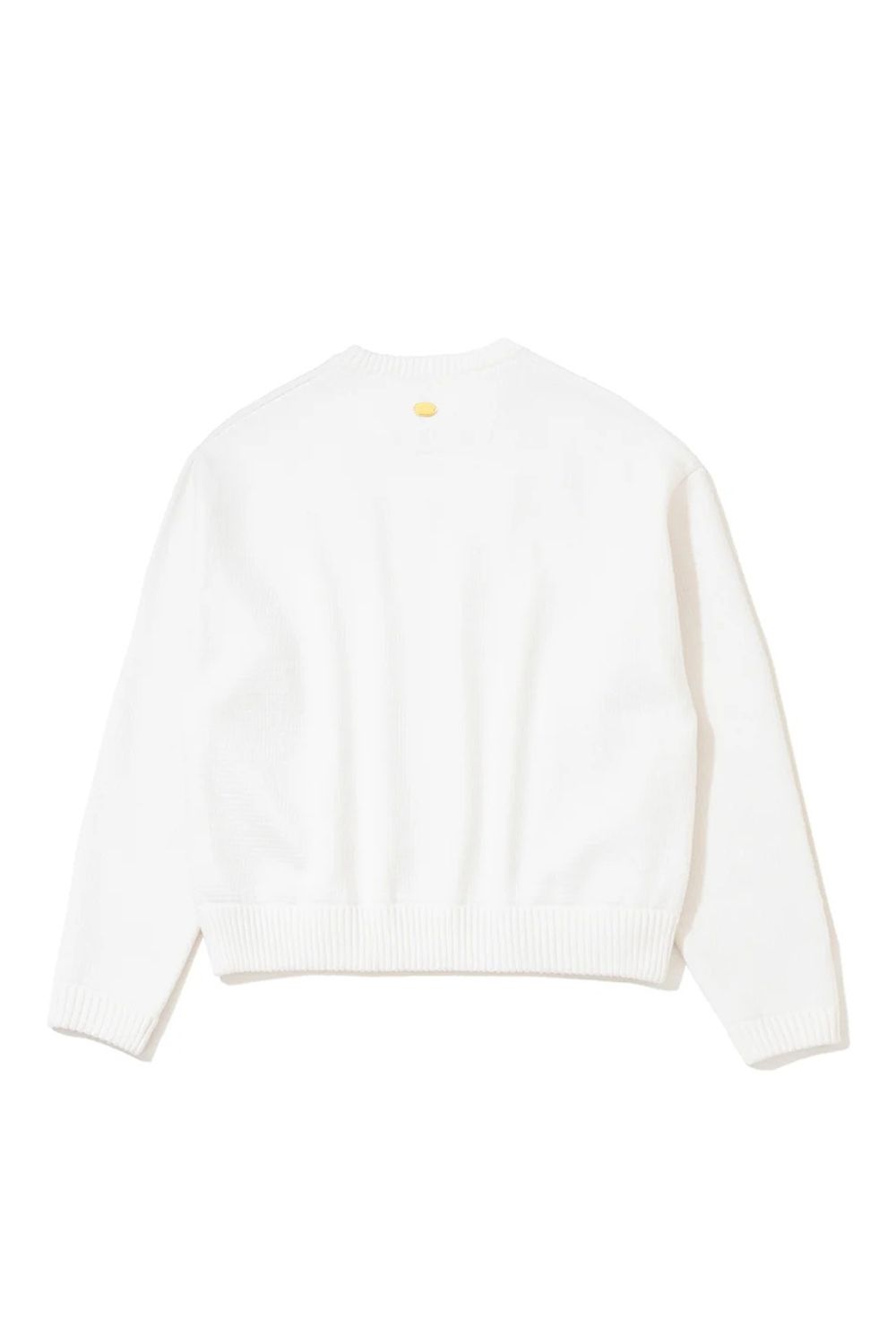 【26AW】【レディース】 ELYSIA KNIT PULLOVER / トライバルハート刺繍＆ブラックレター刺繍入り ニット (ホワイト)
