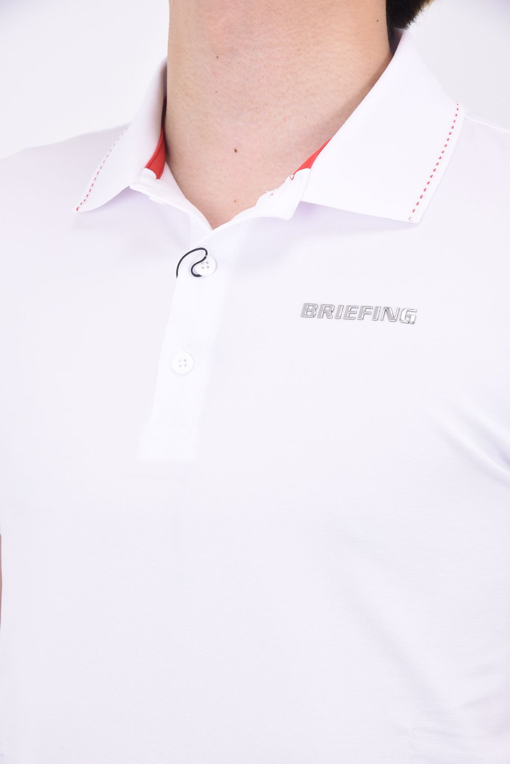 BRIEFING GOLF メンズベーシックポロ　ホワイトM BRIEFING - MENS BASIC POLO / メタリックロゴ ベーシック