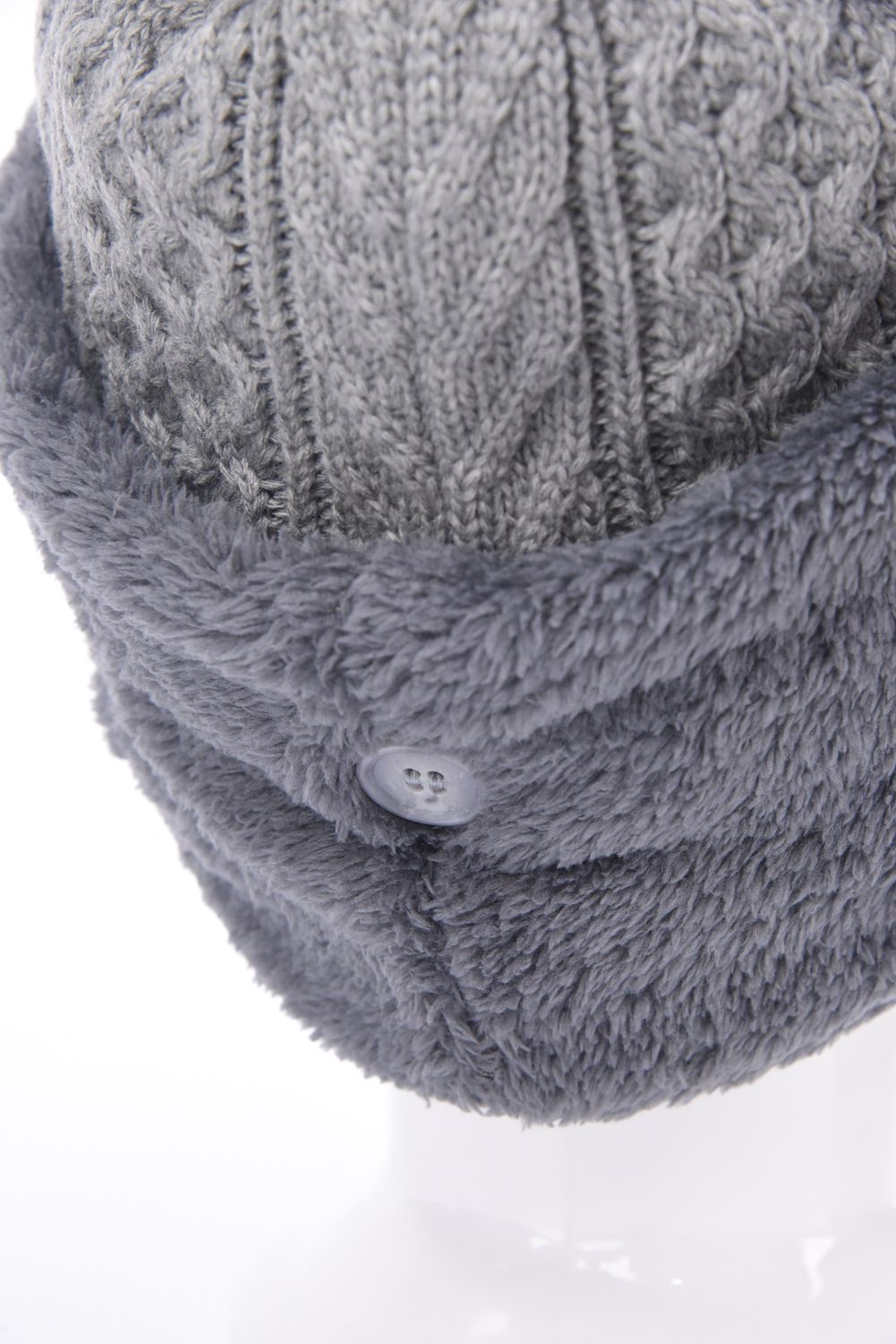 VISOR KNIT CAP / バイザー ニットキャップ（ネックウォーマー付き） (グレー)