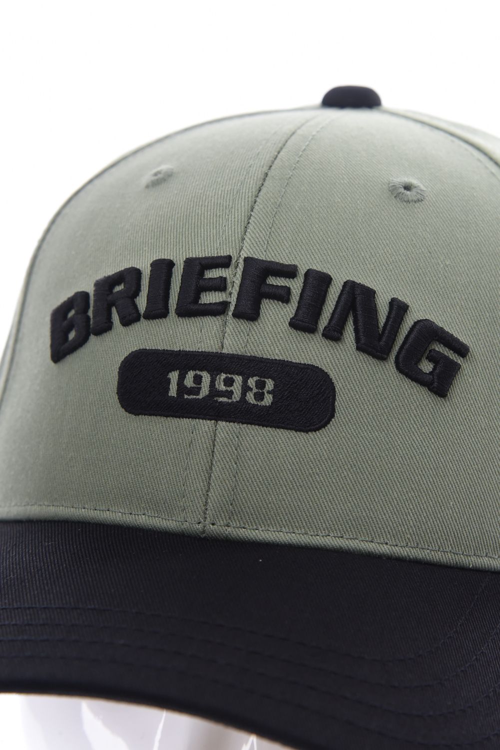 【26SS】 MEN’S COLLEGE LOGO CAP / カレッジ風ロゴ バイカラー キャップ (セージグリーン)