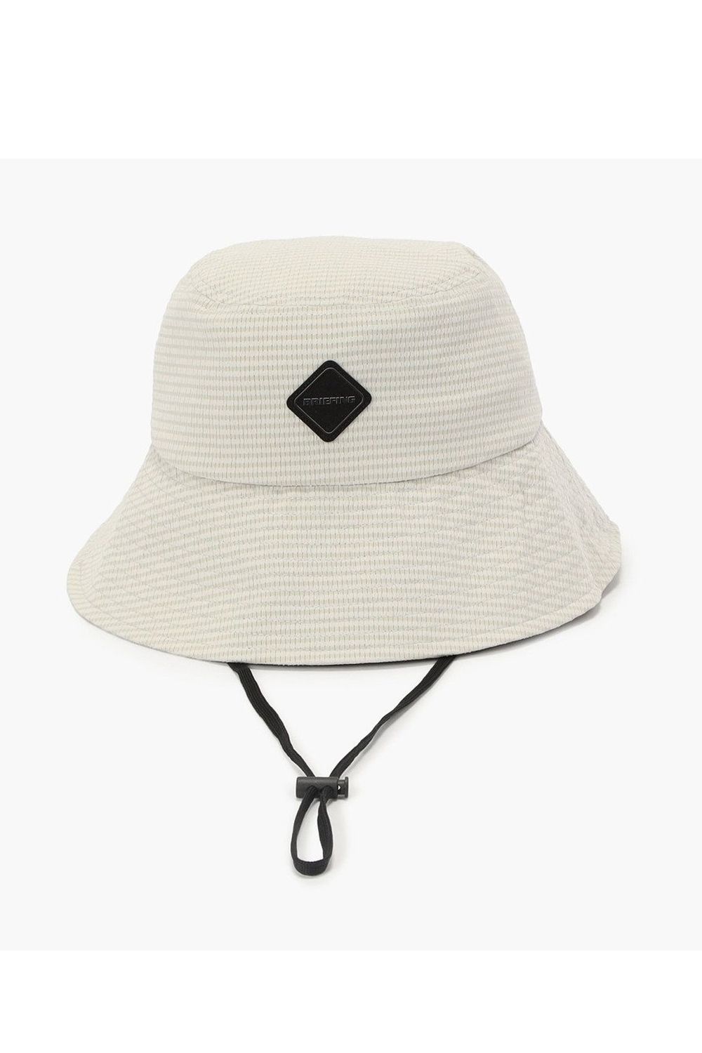 【26SS】【レディース】 WOMEN'S SEERSUCKER CORD STRAP WIDE HAT / シアサッカー コードストラップ付き バケットハット (ベージュ)