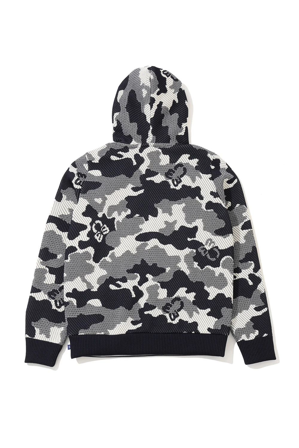 【2026AW KARINAさん着用】【レディース】 MERCURY CAMO JACQUARD KNIT / ジャパンメイド カモフラジャカード ニットパーカー (ネイビー)