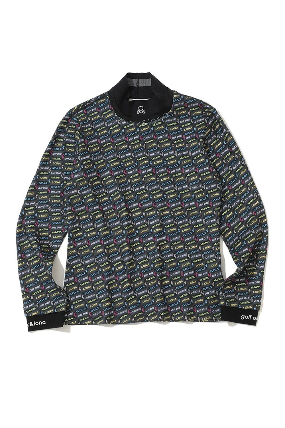 【2025AW】【レディース】 DÉPÊCHE HIGH NECK FLEECE SHIRT / マイクロフリース ジオメトリックパターン モックネックインナー (ブラック)