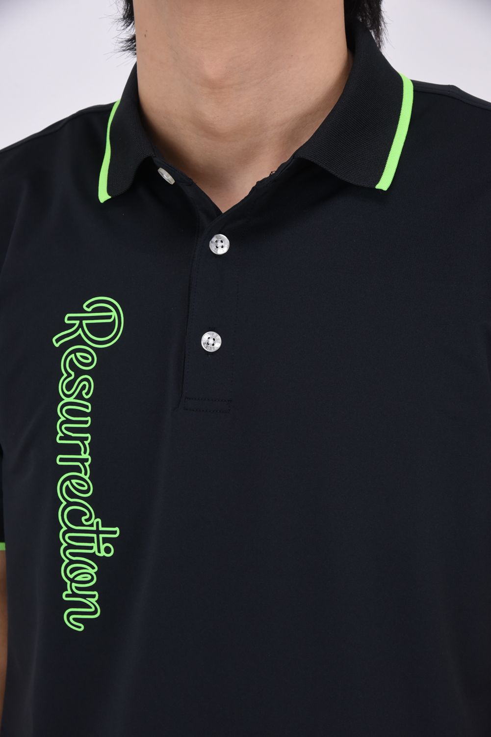 【26SS】 NEON POLO / ネオンシリーズ ブランドロゴ ポロシャツ (ブラック)*