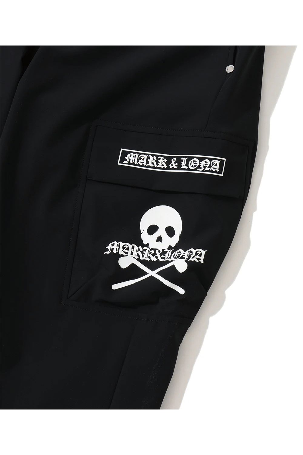 【26AW】 FRACTUR UTYLITY PANTS / ナイロンタフタ アイアンスカルプリント ストレッチロングパンツ (ブラック)