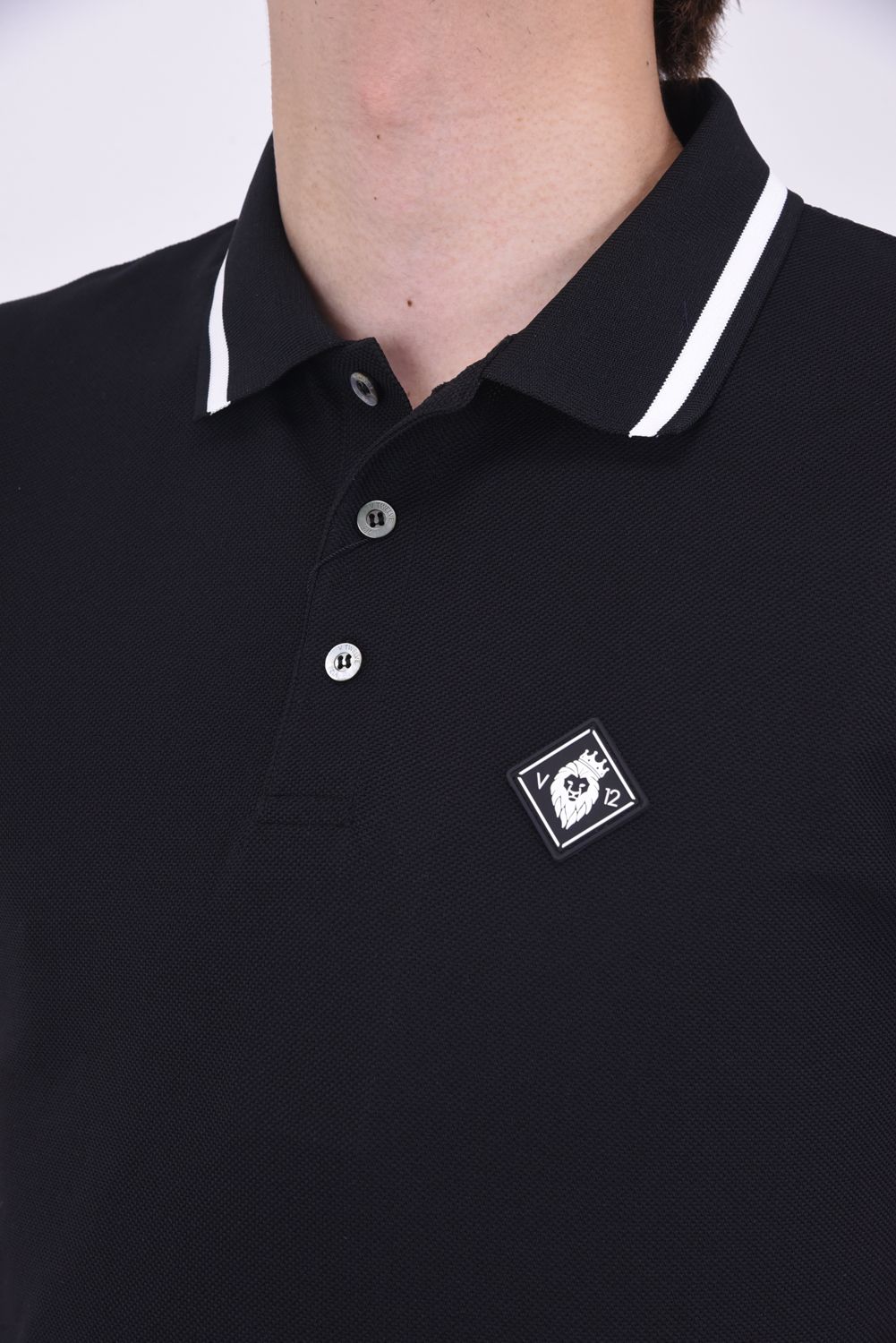 LIB OUT POLO / V12ロゴ フィールドセンサーカノコ ポロシャツ (ブラック)