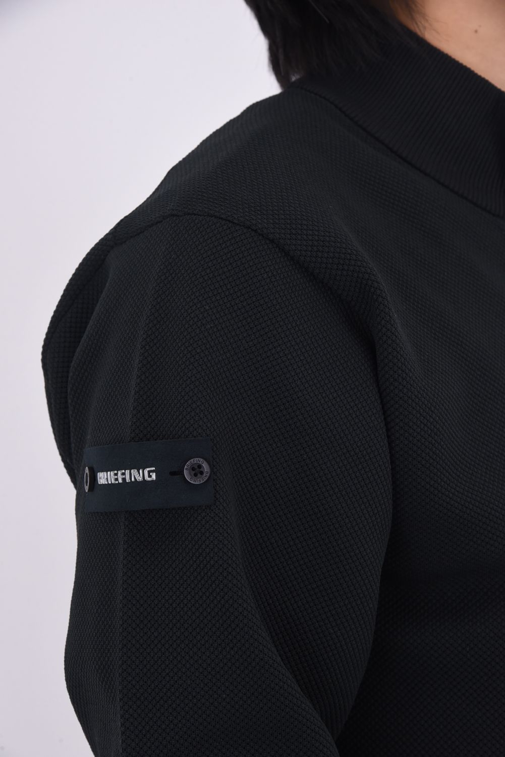 【25AW】 MEN'S WR KNIT HALFZIP TOP / 超撥水糸 鹿の子編み ハーフジップニット (ブラック)