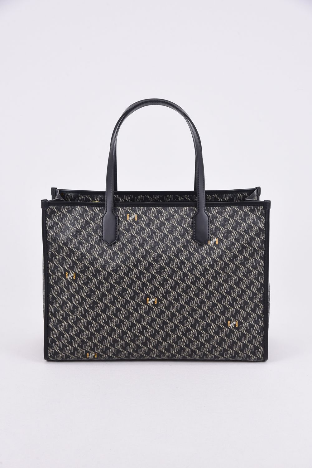 LANIUS SQUARE BIG (ラニウス スクエア ビッグ) / ブランドオリジナルテキスタイル ボストンバッグ ダークブラック*