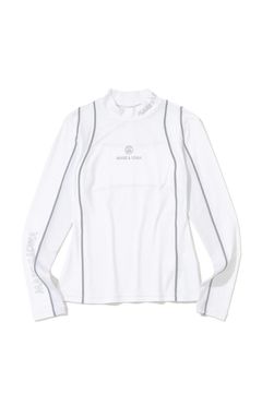 【26AW】【レディース】 CONTOUR MESH L/S TOP / メッシュ切り替え サイドライン インナーモックネックTシャツ (ホワイト)