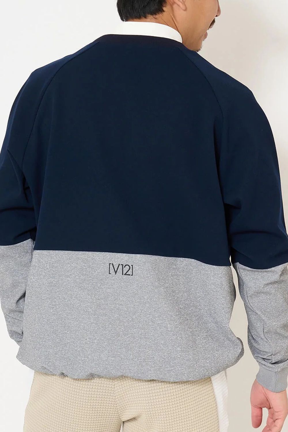【26AW】 REVERSE CREW / バイカラー 反転ロゴ スウェット (ネイビー)