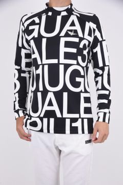 GIANT LOGO 1PIU1UGUALE3 L/S MOC / 113総柄ビッグロゴ ロングスリーブ モックネック (ブラック)