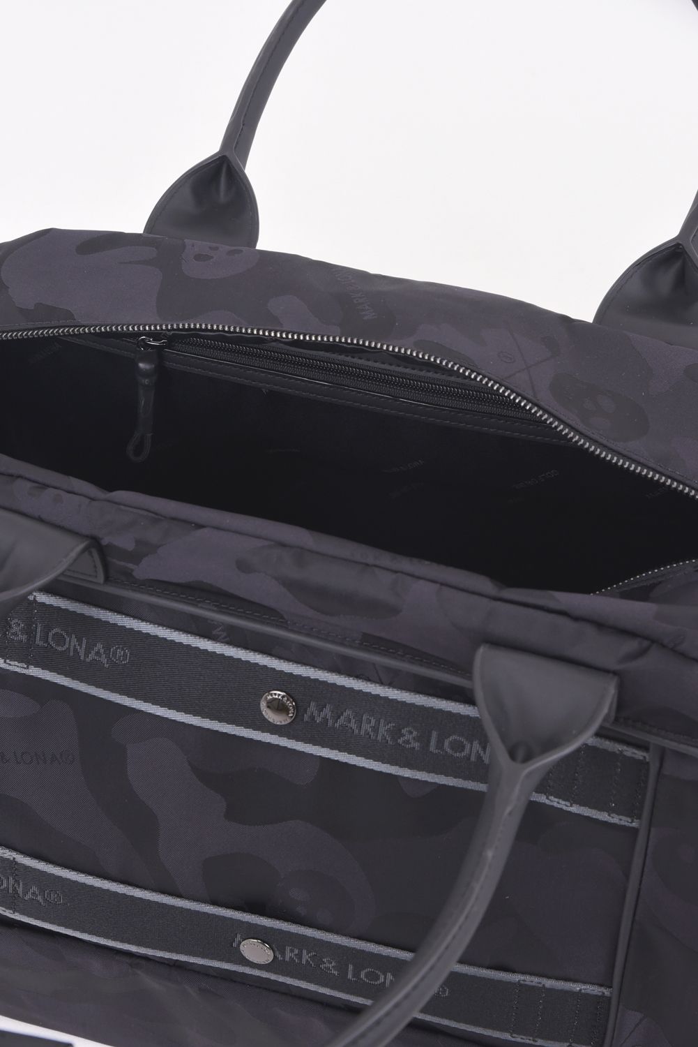 PREMIUM GAUGE BOSTON BAG / コーデュラナイロン レザーパイピング オリジナルカモジャカード ボストンバッグ (ブラック)