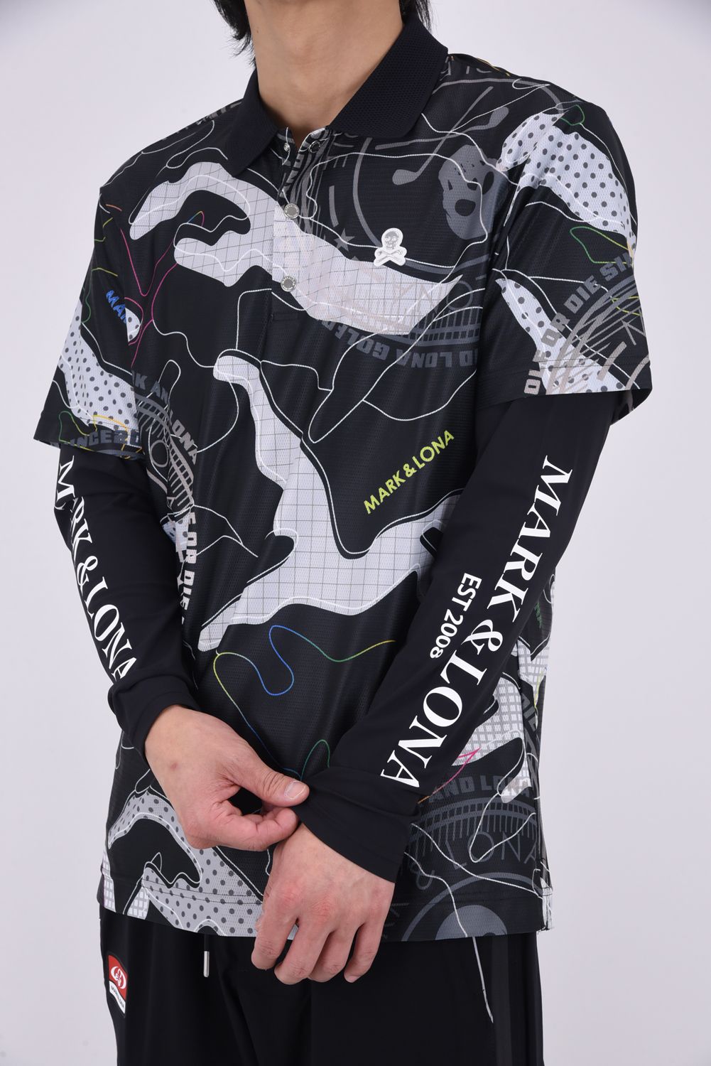 【26SS】 HEC U-NECK UV BASE LAYER / ブランドロゴ ロングスリーブ Uネック サマーインナーTシャツ (ブラック)