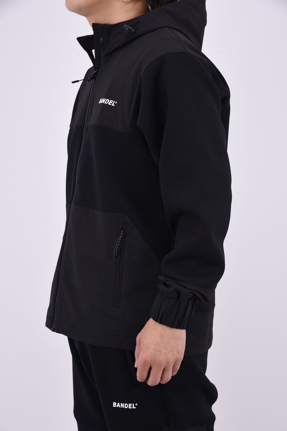【26AW】 BONDING COMBINATION ZIP HOODIE / ボンディングコンビネーション ジップアップパーカー (ブラック/ブラック)