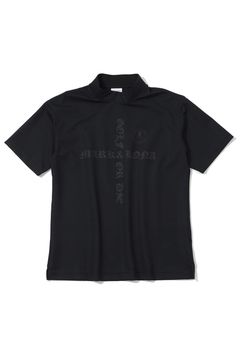 【26SS】 CROCE WAFFLE MOCK NECK TEE / ナイロンワッフル ブラックレターロゴ モックネックTシャツ (ネイビー)