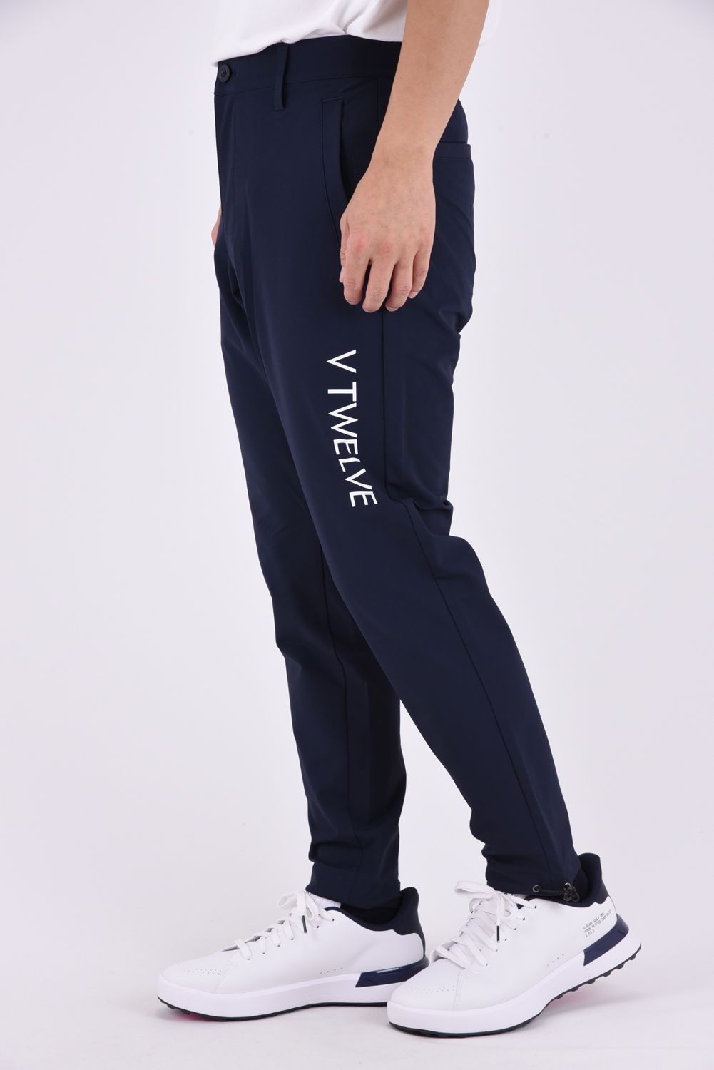 【26AW】 WB PANTS / サイドロゴ ウエストゴム ロングパンツ (ネイビー)