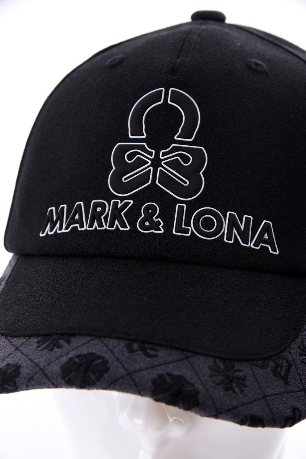 【26AW】 OBLIVION JACQUARD CAP / 3Dブランドロゴ モノグラムパターン刺繍 ベースボールキャップ (ブラック)