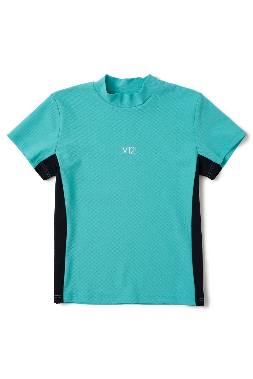 【26SS】 【レディース】 EXP MOCK / メッセージプリント バイカラー モックネックTシャツ (ターコイズ)
