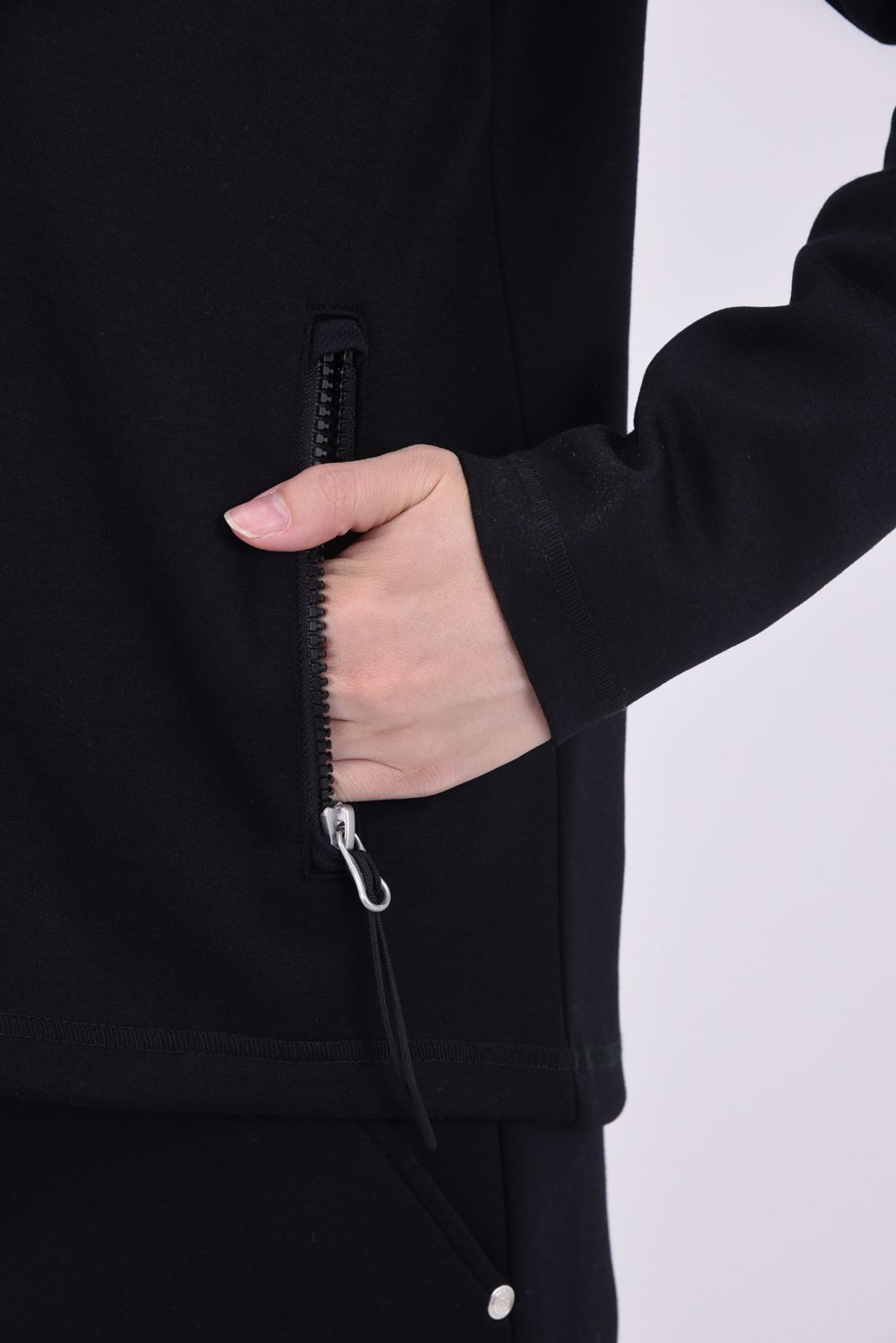 【レディース】【秋冬仕様】 WOMENS WARM 3D LOGO PARKA / エンボスロゴ ダンボールニット ウォーム ジップアップパーカー ブラック