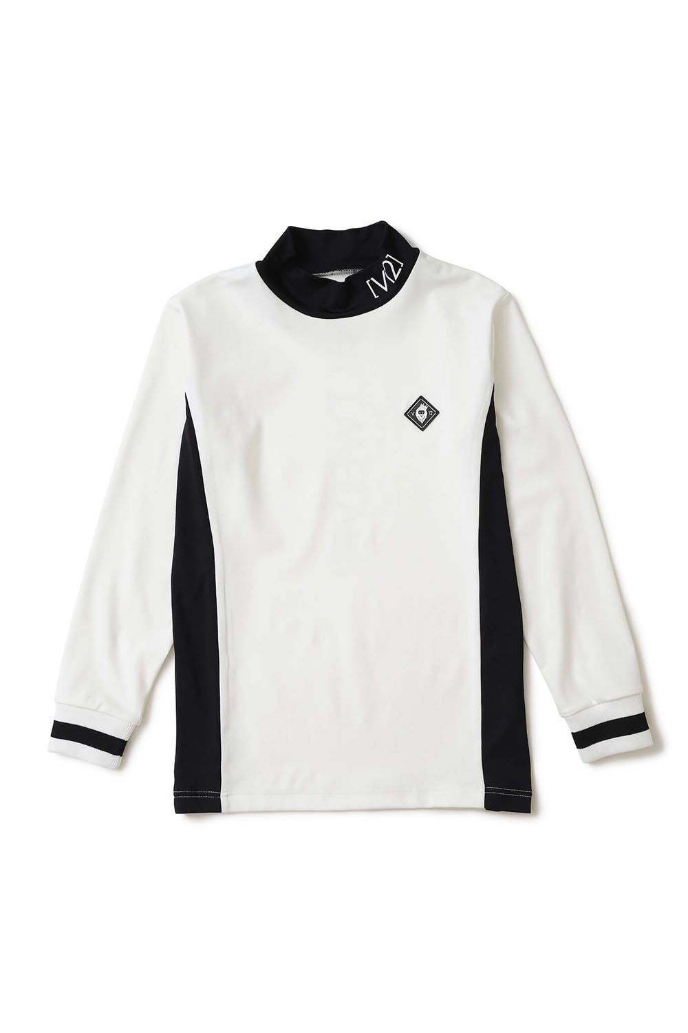 【レディース】 RIB MOCK / バイカラー ロングスリーブ モックネック （ホワイト）