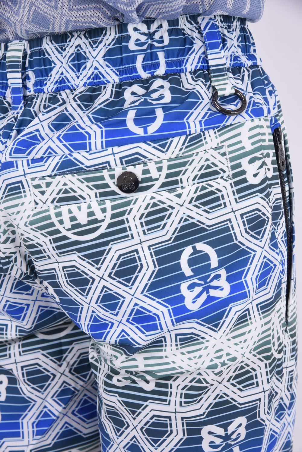 【26SS】 DOMINANT FLEX SHORTS / ジオメトリックパターン総柄 ドライタッチ ショートパンツ (ブルー)