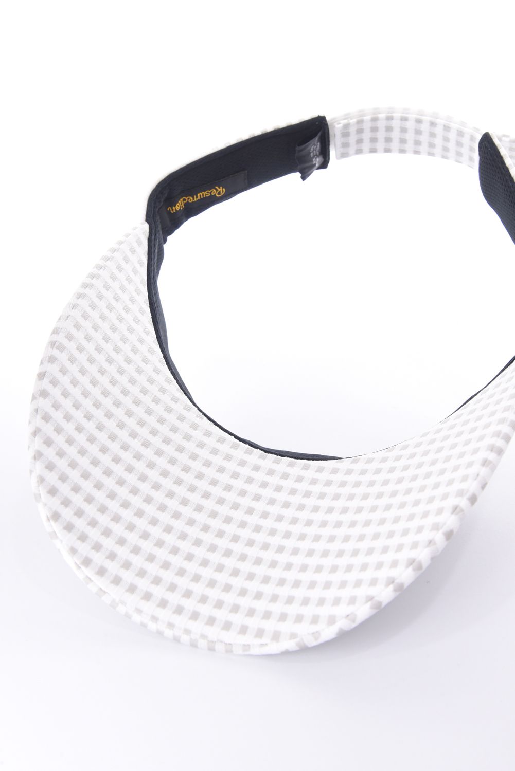 【26SS】【レディース】 WIDE BRIM SUN VISOR / ワイドブリム ギンガムチェック サンバイザー (シュシュ付き) (グレーベージュ)