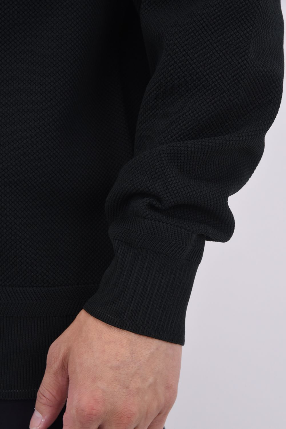 【25AW】 MEN'S WR KNIT HALFZIP TOP / 超撥水糸 鹿の子編み ハーフジップニット (ブラック)