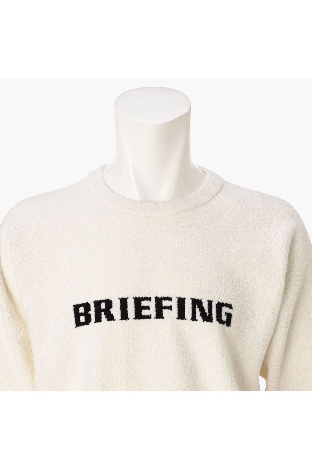 【26AW】 MEN’S AIRY YARN KNIT CREWNECK / エアリーファブリック ブランドロゴ クルーネックニット (ホワイト)